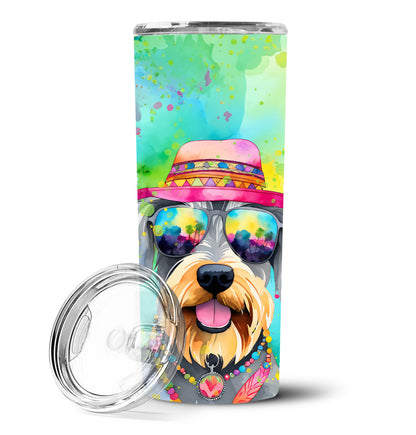 Schnauzer Hippie Dawg Stainless Steel Skinny Tumbler Vacuum Double Walled Reusable Insulated Tumbler Travel Cup for Coffee Cocktails Gift with Lid, 20 oz - Renee Lane Company
