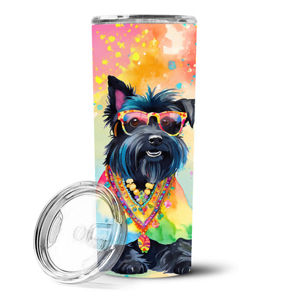 Scottish Terrier Hippie Dawg Stainless Steel Skinny Tumbler Vacuum Double Walled Reusable Insulated Tumbler Travel Cup for Coffee Cocktails Gift with Lid, 20 oz - Renee Lane Company