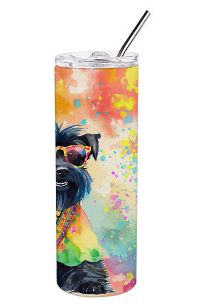 Scottish Terrier Hippie Dawg Stainless Steel Skinny Tumbler Vacuum Double Walled Reusable Insulated Tumbler Travel Cup for Coffee Cocktails Gift with Lid, 20 oz - Renee Lane Company