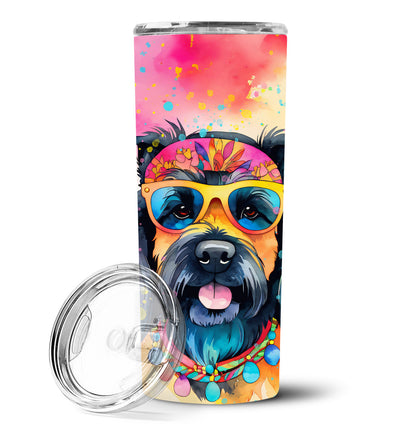 Scottish Terrier Hippie Dawg Stainless Steel Skinny Tumbler Vacuum Double Walled Reusable Insulated Tumbler Travel Cup for Coffee Cocktails Gift with Lid, 20 oz - Renee Lane Company