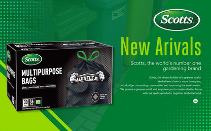 Scotts 36 Bags 30 Gallon Box Disposable Non-Rip Black Large Drawstring Garbage Bags, Suitable for Large Kitchen Garbage Cans, Super Strong 113.5L, Home, Commercial Multi-purpose Trash Bag - Durable, - Renee Lane Company