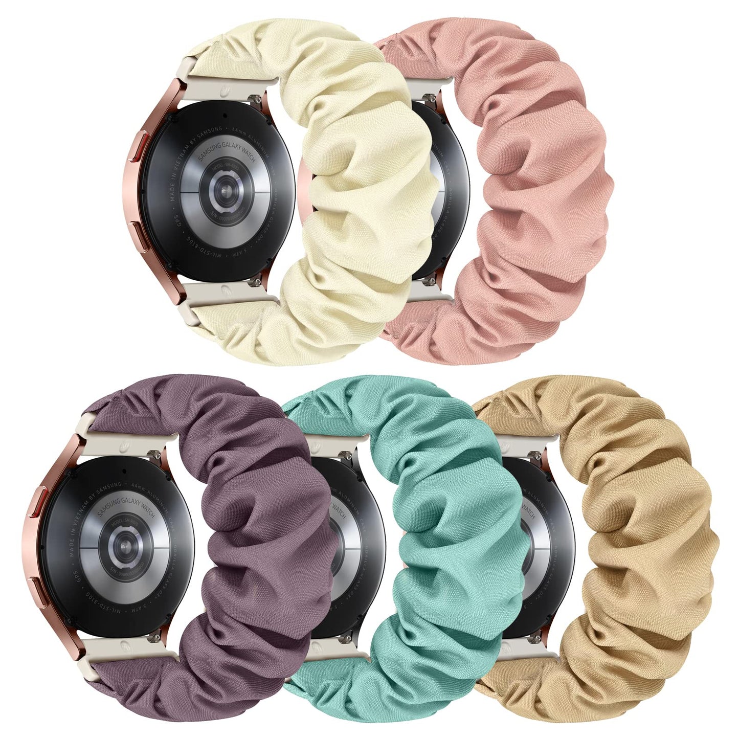 Scrunchie Watch Band 20mm for Women Compatible with Samsung Galaxy Watch Active 2 44mm 40mm/Active 40mm/Galaxy Watch 3 41mm/Galaxy Watch 42mm/Galaxy Watch 4 44mm 40mm/Galaxy watch 5 44mm 40mm/Pro 45mm - Renee Lane Company