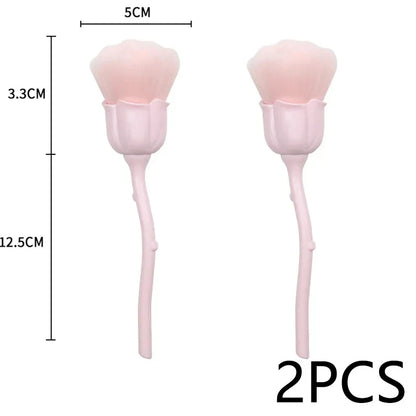 Flower Nail Brush for Manicure Gold Rose Shape Nail Art Brushes Round Small UV Gel Polish Powder Cleaning Tools Nail Accesories