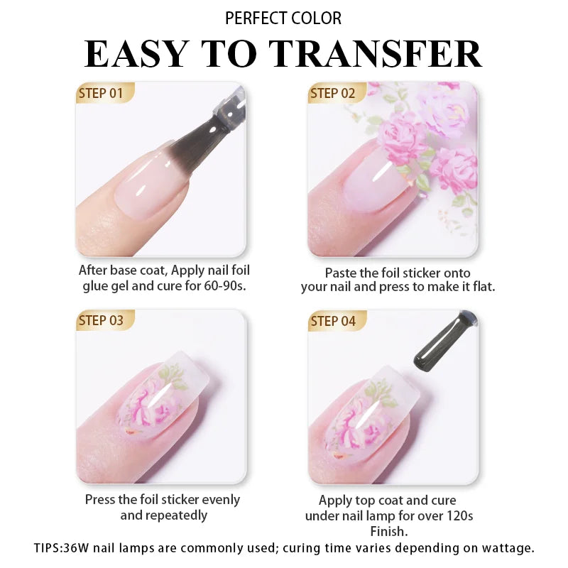 PERPECT COLOR Nail Foil Glue Gel 16ML Foil Transfer Gel for Nails Stickers Transfer Nail Art Gel Nail Polish Manicure DIY