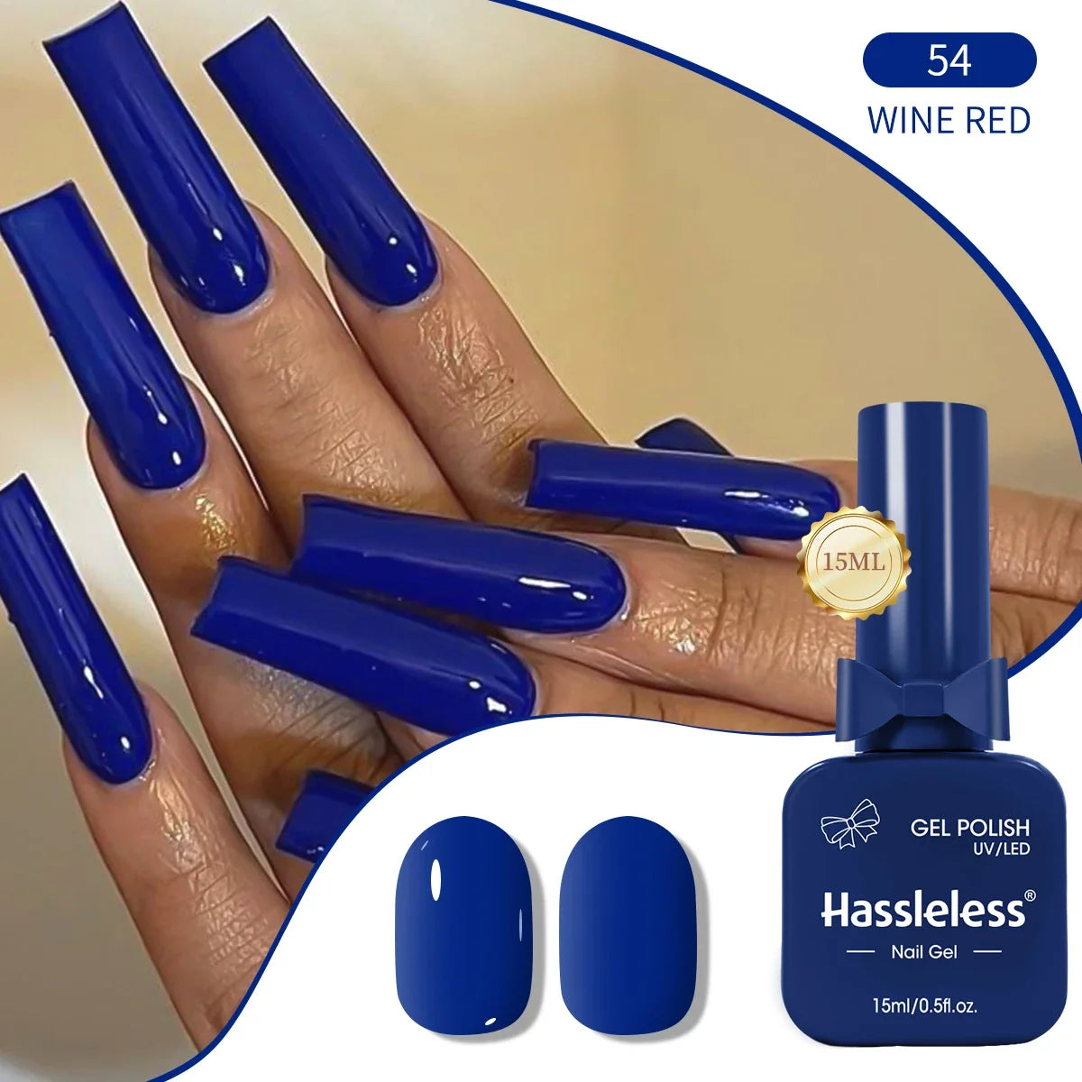 Single-use 15ml gel nail polish, convenient for home or salon manicures, easy to remove.