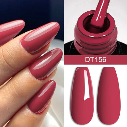 MEET ACROSS 7ml Wine Red Gel Nail Polish Long-Lasting French Style Gel Nail Supplies For Manicure DIY Design Nail Art Varnish