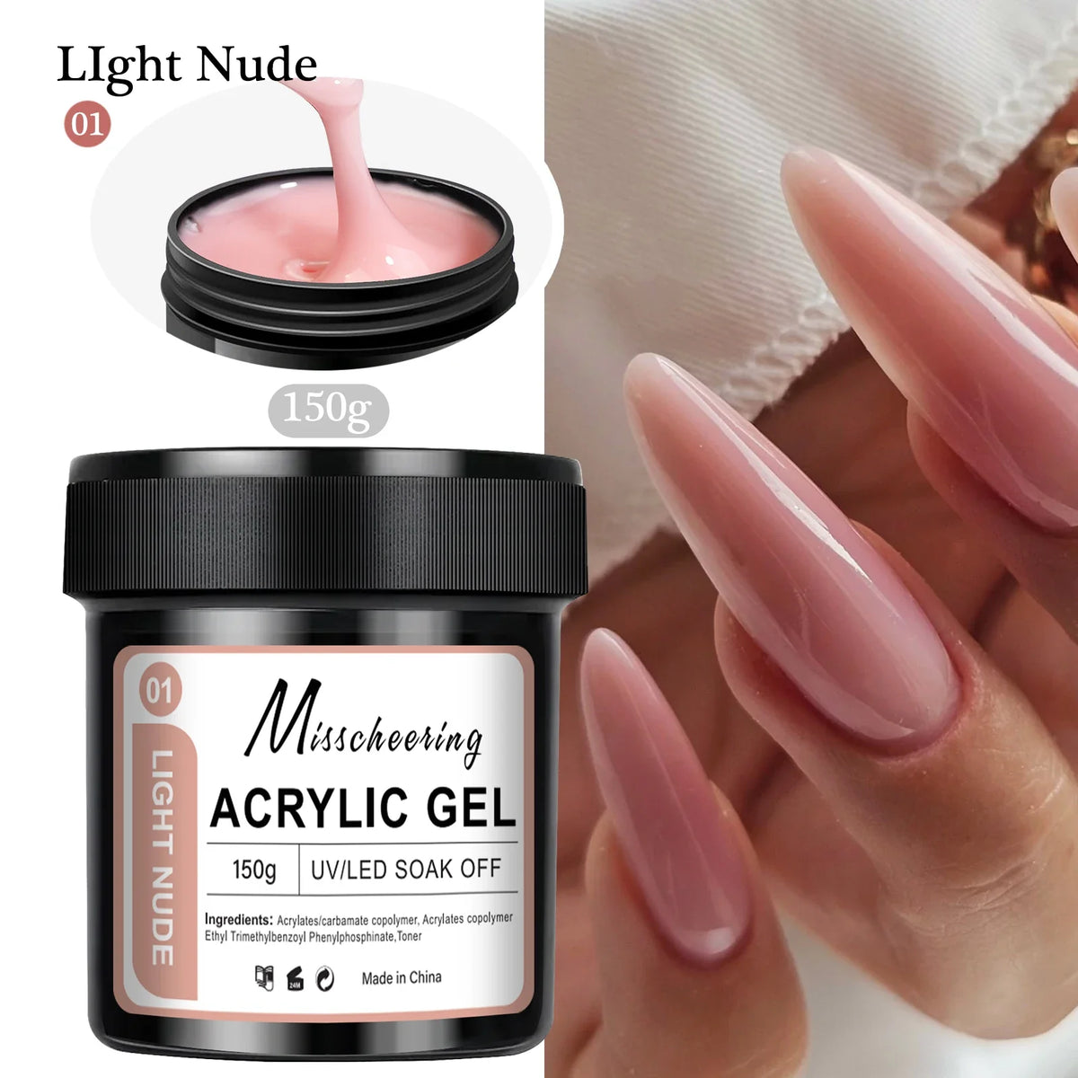 150g Transparent Nail Extension Gel Jelly White Light Pink Acrylic Nail Art UV LED Gel Semi Permanent Varnish Extension Tool