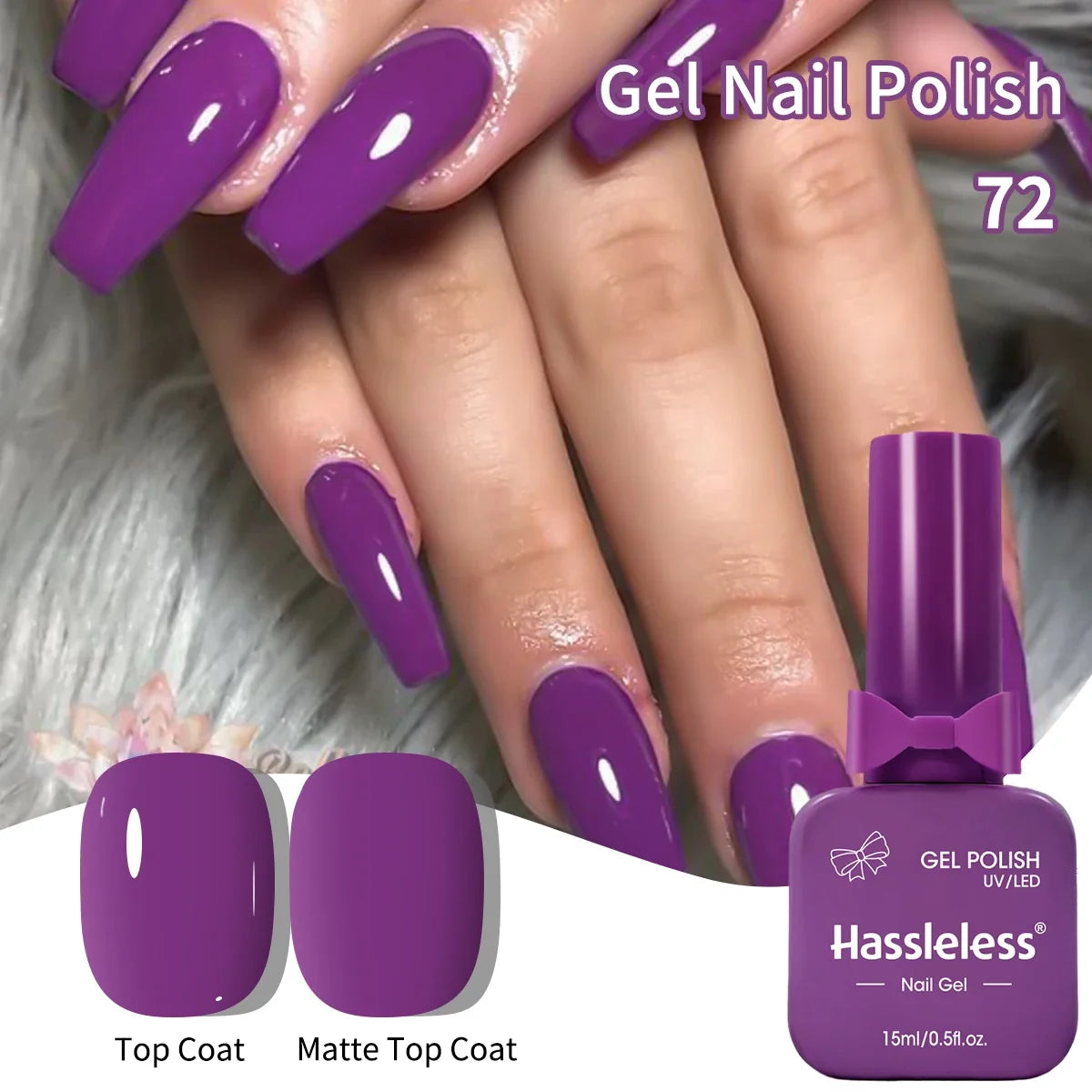 Single-use 15ml gel nail polish, convenient for home or salon manicures, easy to remove.