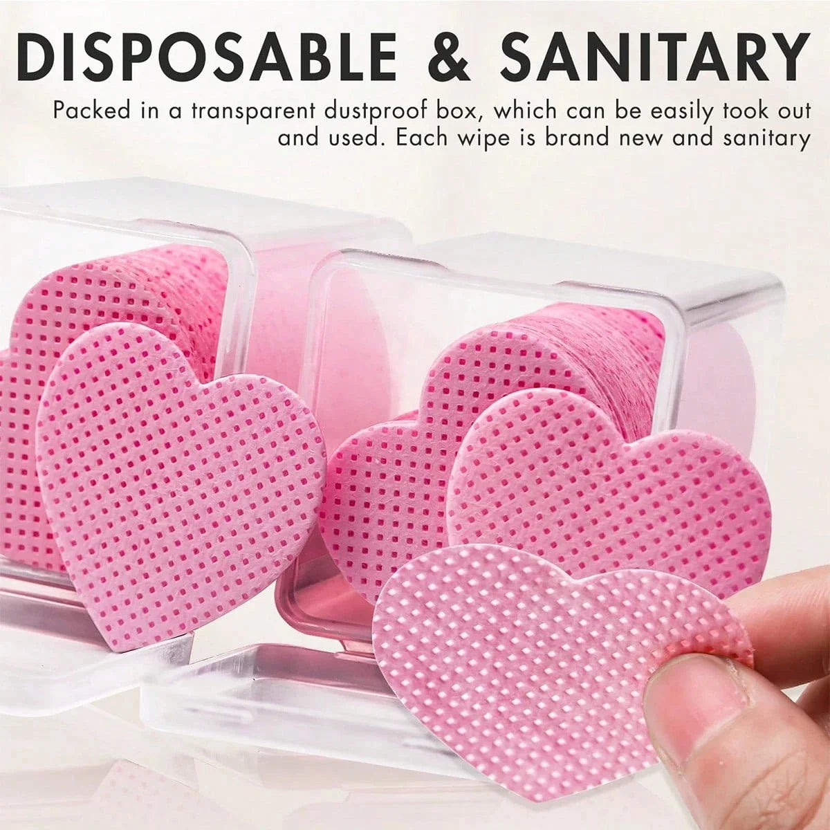 LULAA Glue Wipes Lint Free Nail Wipes Non-Woven Fabric Lash Glue Wipes Nail Polish Remover Wipes Use for Nail Polish Remover