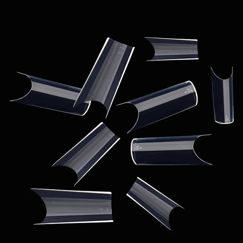 500 Pcs Curved C Fake Nail New Materials Top Quality Full Cover Nails Tips Transparent Gel Para Unha False Nails Beauty Products