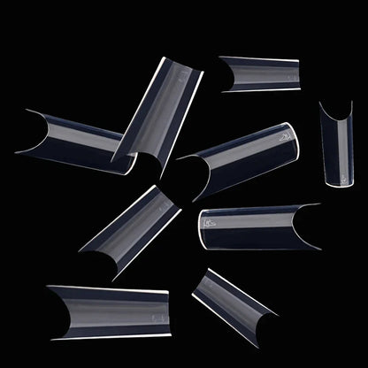 500 Pcs Curved C Fake Nail New Materials Top Quality Full Cover Nails Tips Transparent Gel Para Unha False Nails Beauty Products
