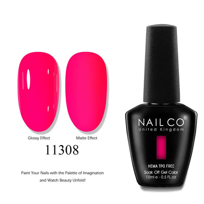 NAILCO 15ml Nails Art Gel Lack Polish Summer Hybrid Nail Varnish Manicure UV Top Coat Base HEMA TPO FREE Esmalte Nail Gel Polish