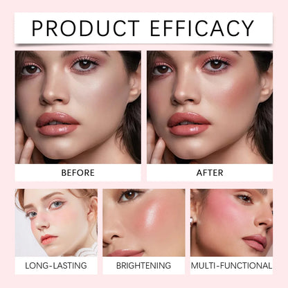 Peach Pink Plush Brush Liquid Blush Cheek Cream Smooth Long Lasting Velvet Matte Nude Apricot Orange Blusher Easy To Wear