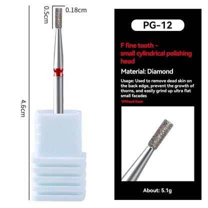 Electric Diamond Nail Drill Bit Sand Nail Files Cuticle Polishing Manicure Tool for Professional Nail Cleaning And Polishing