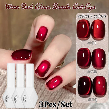 SHAKA 1-16pcs Flash Pure Lust Golden Light Heroine Cat Eye Gel Nail Polish Whitening Ice Transparent Autumn High-end Nail Art