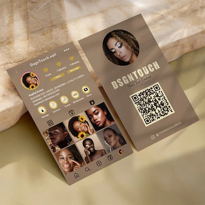 DsgnTouch Instagram Custom QR Card Review Customized Visit Lash Virtual Business Product Cards Beauty Personalized For Business