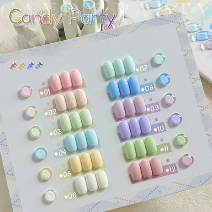 MIANEL 12ML Blue Nails Candy Party Nude Gel Nail Polish 2026 New Mint Green Dopamine Macaron Color Nail Polish Nail Art 1-12pcs