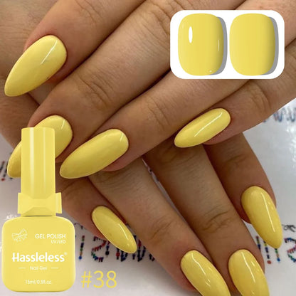 Single-use 15ml gel nail polish, convenient for home or salon manicures, easy to remove.
