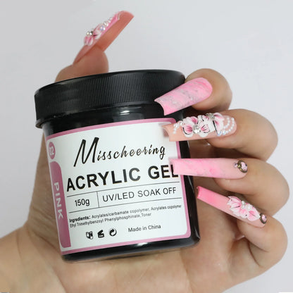150g Transparent Nail Extension Gel Jelly White Light Pink Acrylic Nail Art UV LED Gel Semi Permanent Varnish Extension Tool