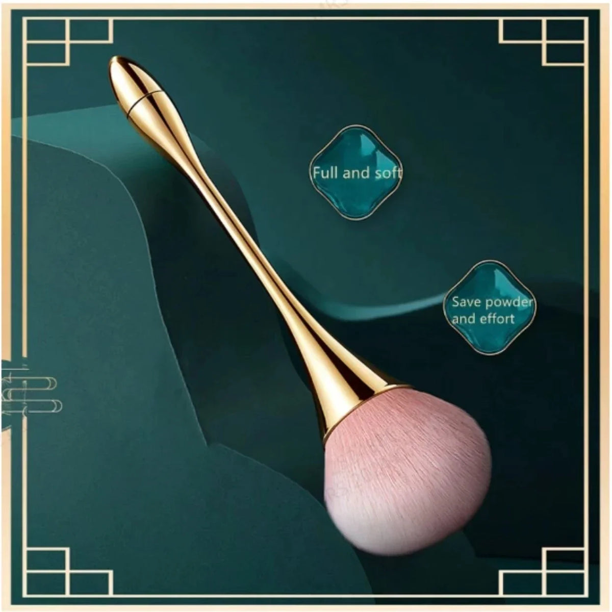 Small Fluffy Soft Powder Brush for Blush & Setting Powder, Waist Design Beauty Tool