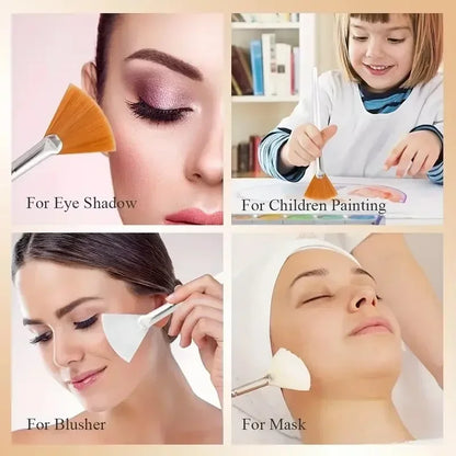 3/6/12 Pieces Facial Fan Mask Brushes Soft Mask Brush Applicator Esthetician Facial Mask Brushes For Women Girls Cosmetic Tools