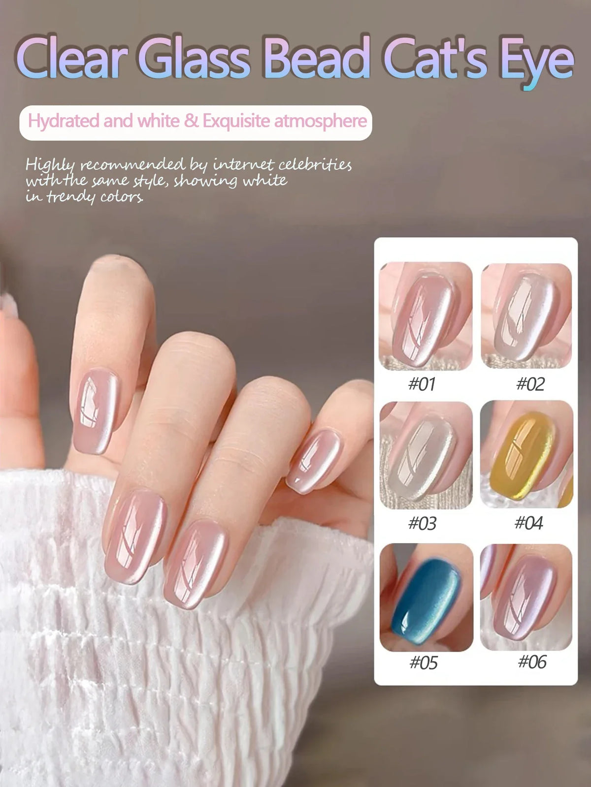 WS Black Glass Cat Magnetic Gel Nail Polish Punk Style Nail Art Manicure Varnis Semi Permanent Gel for Winter Nail Supplies