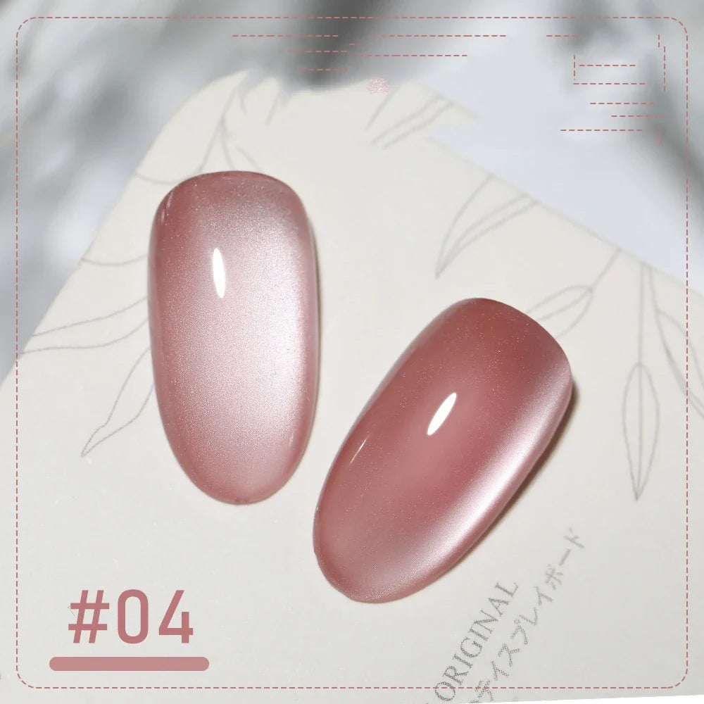 5g/Bottle White Moonlight Nail Cat's Eye Gel Magnetic Satin Gel Polish 9-Colors Soak Off Glitter Phototherapy Manicure Varnish