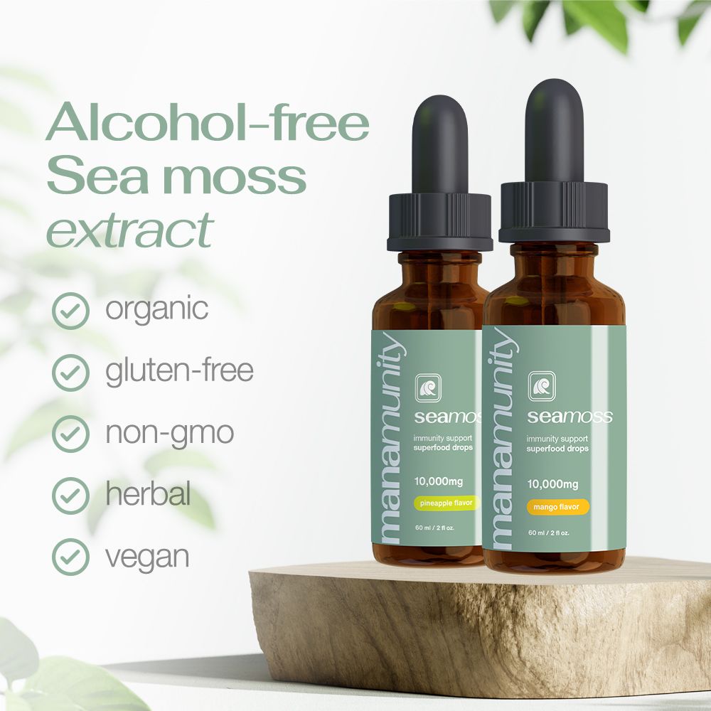 Sea Moss Liquid Drops 10,000 mg Organic Irish Sea Moss Gel with 350 mg Burdock Root Supplement & 20,000 mg Spirulina Immune Support, Joint & Thyroid Support - Vegan - Renee Lane Company