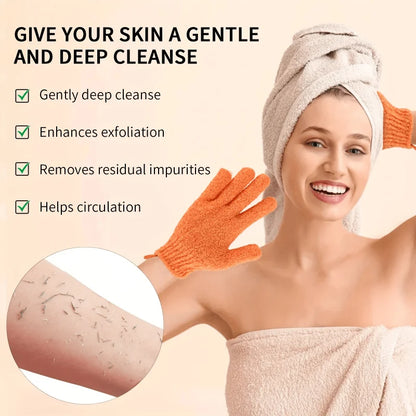 Exfoliating Shower Bath Glove Set  Deep Cleaning Body Scrub Spa Massage Glove for Skin - Bath Bomb Included