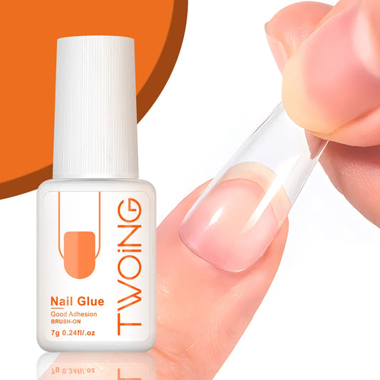 TWOIN nail glue bottle with white cap for false nail tips