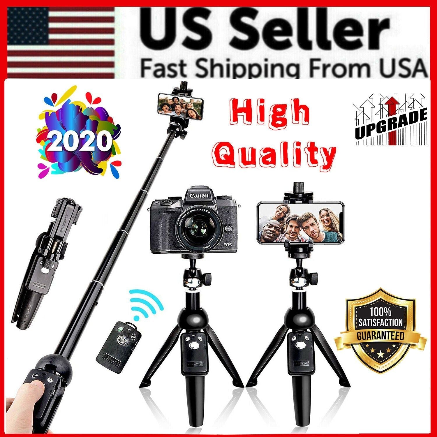 Selfie Stick Tripod 40" Bluetooth Remote Portable for iPhone and Android Phones - Renee Lane Company