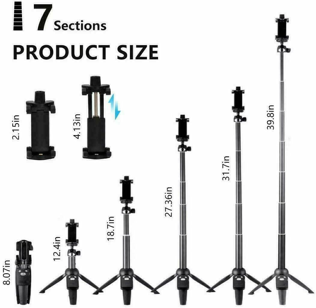Selfie Stick Tripod 40" Bluetooth Remote Portable for iPhone and Android Phones - Renee Lane Company