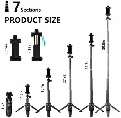 Selfie Stick Tripod 40" Bluetooth Remote Portable for iPhone and Android Phones - Renee Lane Company