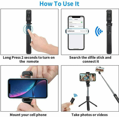 Selfie Stick Tripod Remote Desktop Stand Cell Phone Holder For iPhone Samsung US - Renee Lane Company