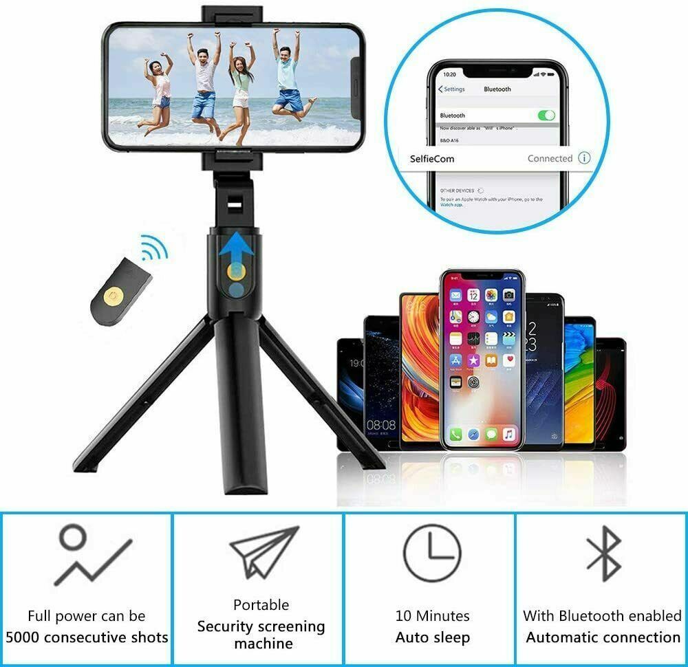 Selfie Stick Tripod Remote Desktop Stand Cell Phone Holder For iPhone Samsung US - Renee Lane Company