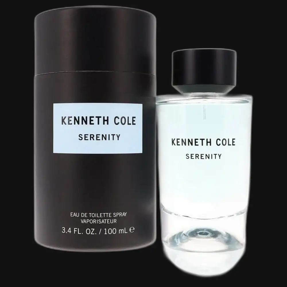 Kenneth Cole Serenity unisex eau de toilette spray bottles, black and clear