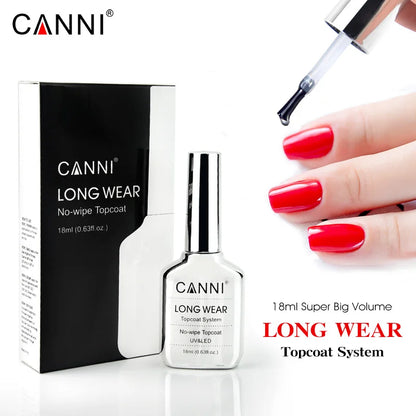 Canni TPO FREE HEMA FREE 18ml Long Wear Diamond Nowipe Top Coat Peeloff Base Coat Soak Off UV LED Gel Polish Nail Manicure