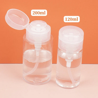 1 Pcs Refillable Bottles Push-type Bottling Empty Pump Dispenser Bottle for Nail Polish and Makeup Remover Bottle Packaging