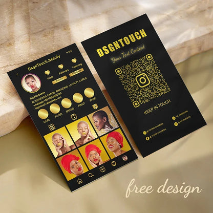 DsgnTouch Instagram Custom QR Card Review Customized Visit Lash Virtual Business Product Cards Beauty Personalized For Business