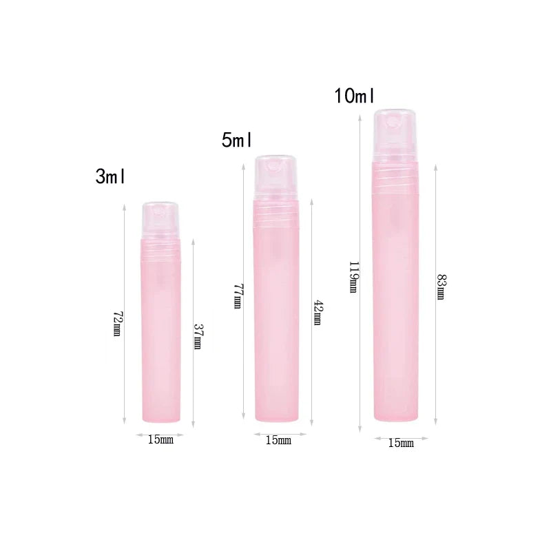 5Pcs Frosted Plastic Perfume Bottles Fine Mist Spray Bottle with Atomizer Pumps for Perfume Essential Oil Other Beauty Product