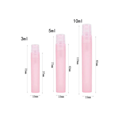 5Pcs Frosted Plastic Perfume Bottles Fine Mist Spray Bottle with Atomizer Pumps for Perfume Essential Oil Other Beauty Product