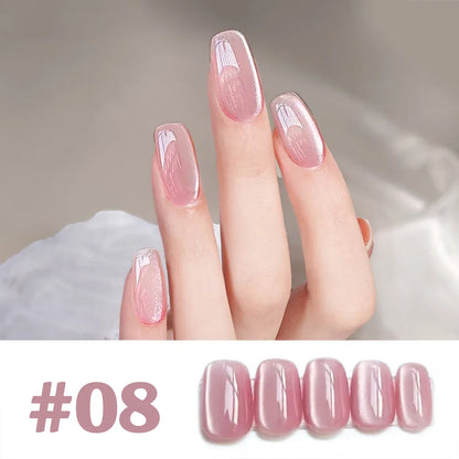 1-12pcs WS Hot Style Non-gray Universal White Cat Eye Gel Nail Polish Super Flash White Glass Bead Nail Art Nail Suppies