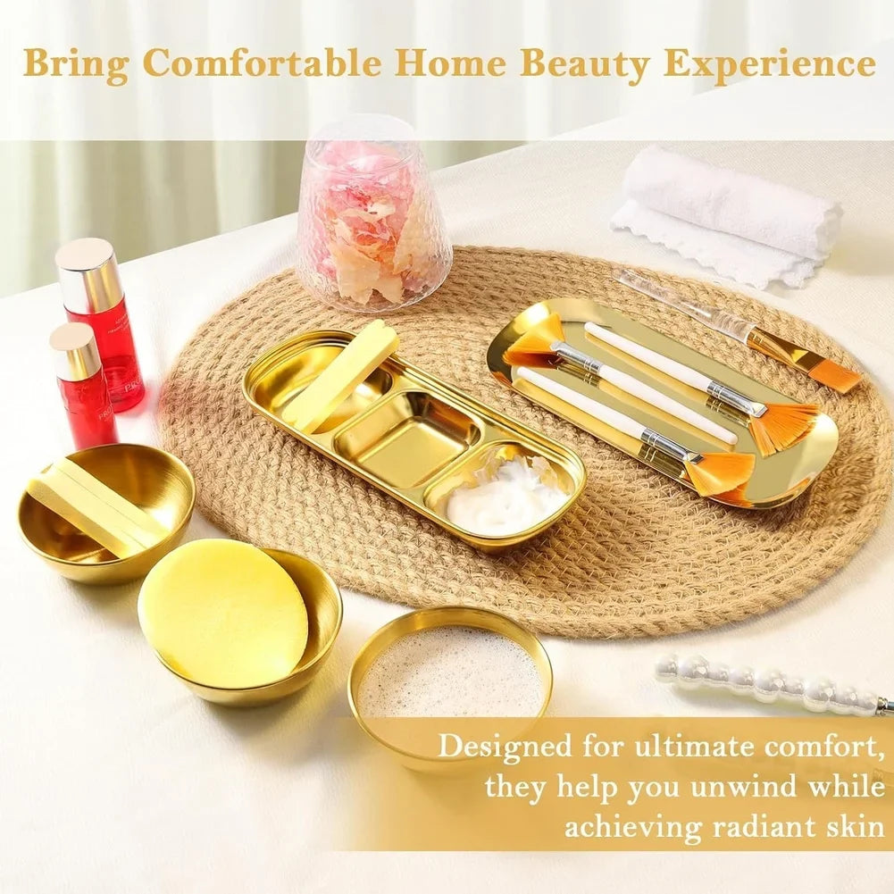 Facial Product Preparation Set with Stainless Steel Bowls and 26 Pcs Tools for Home and Professional Beauty Use