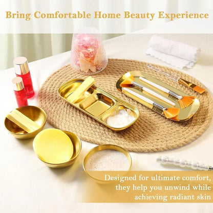 Facial Product Preparation Set with Stainless Steel Bowls and 26 Pcs Tools for Home and Professional Beauty Use