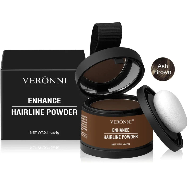 Hairline powder compact with brush applicator, Ash Brown shade option
