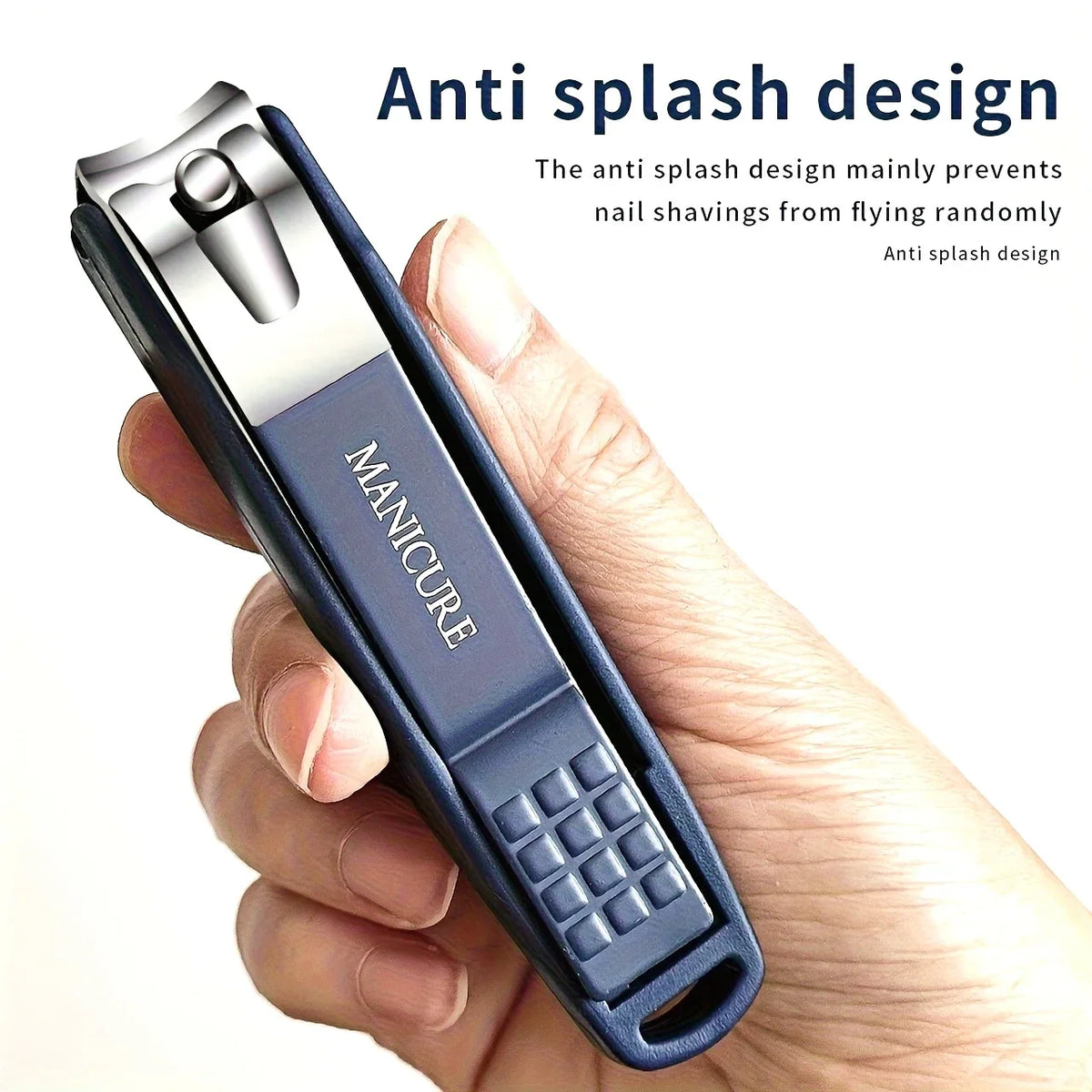 Stainless Steel Nail Clippers Manicure Tools Large Opening Nail Trimmer Anti Splash Design Sharp Edge Christmas Gift