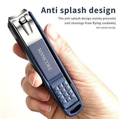 Stainless Steel Nail Clippers Manicure Tools Large Opening Nail Trimmer Anti Splash Design Sharp Edge Christmas Gift