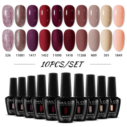 NAILCO 15ml Nails Art Gel Lack Polish Summer Hybrid Nail Varnish Manicure UV Top Coat Base HEMA TPO FREE Esmalte Nail Gel Polish