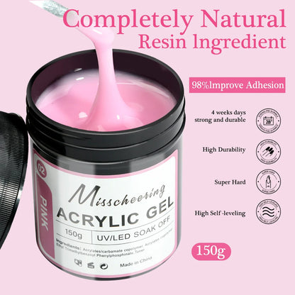 2/3Jars Poly Nail Gel UV LED Cured Builder Nail Gel Set Light Nude Pink Clear Extension Nail Solid Gels For DIY At Home Salon