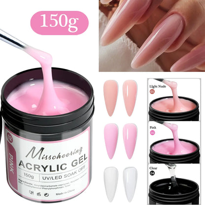 2/3Jars Poly Nail Gel UV LED Cured Builder Nail Gel Set Light Nude Pink Clear Extension Nail Solid Gels For DIY At Home Salon